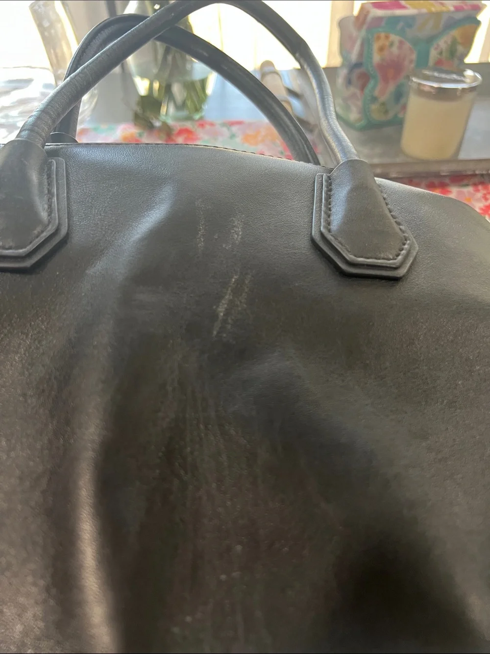 Michael Kors Black Studded Leather Tote Bag